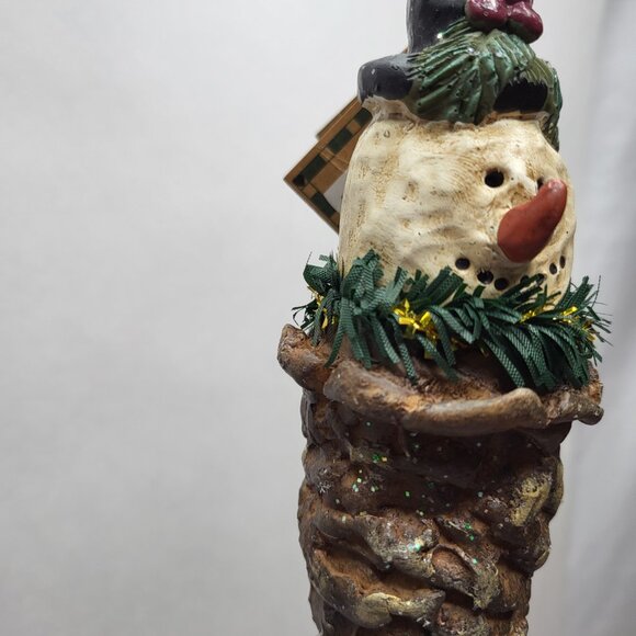 Blossom Bucket Suzi Skoglund Snowman Pinecone Rustic Primitive Holiday Ornament - Picture 4 of 11
